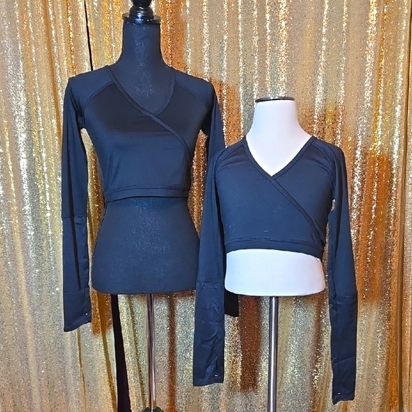 Black Wrap Crop Top - Picture 1 of 9